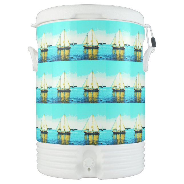 Sailing schooners Thunder_Cove Beverage Cooler (Front)
