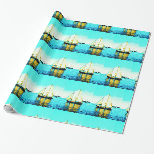 sailing schooners wrapping paper
