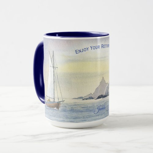 Sailing Sea Ocean Boat Coast Retirement Coffee Mug