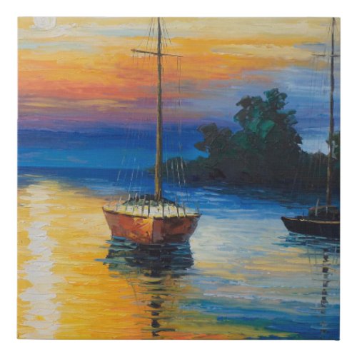 Sailing Serenity A Journey on the Open Sea Faux Canvas Print