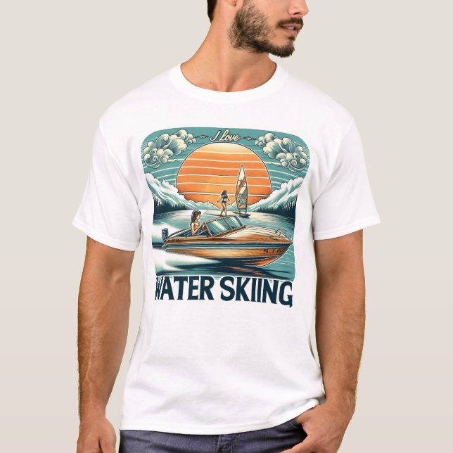Sailing Serenity: Woman Enjoying Ocean Breeze T-Shirt (Front)