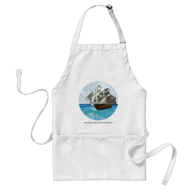 Sailing Ship Adult Apron (Front)