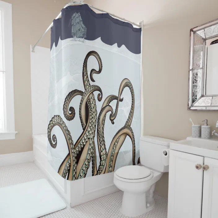 Sea Monster Kraken Shower Curtain, Zazzle Shower Curtain