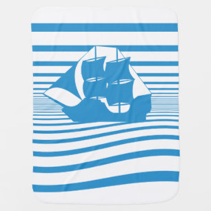 Sailing ship baby blanket