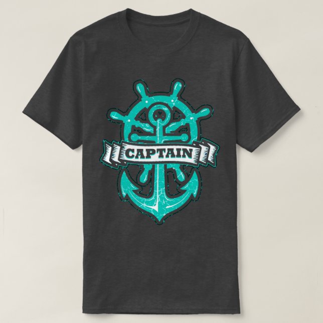 Sailing Ship Boat Captain T-Shirt (Design Front)