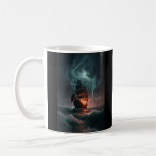 Sailing Ship Fighting Waves And Storm In The Sea Coffee Mug
