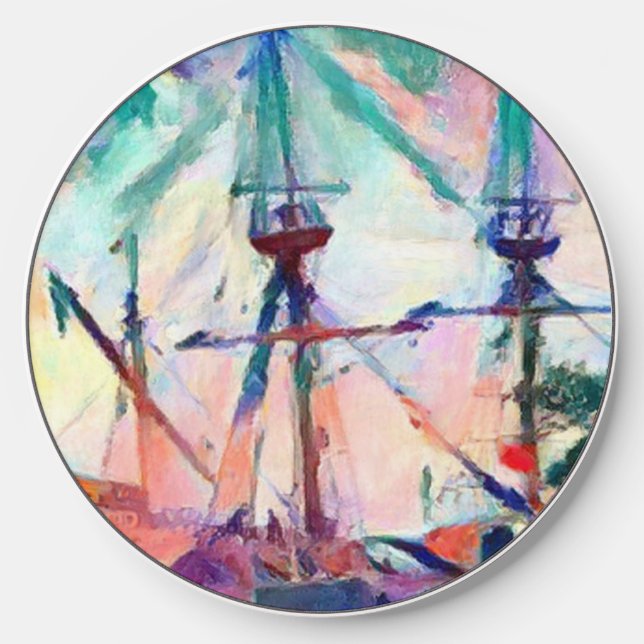 sailing ship gift for dad wireless charger  (Front)