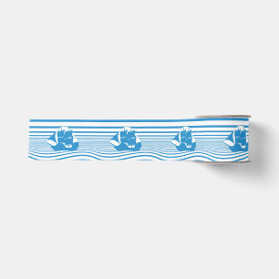 Sailing ship grosgrain ribbon