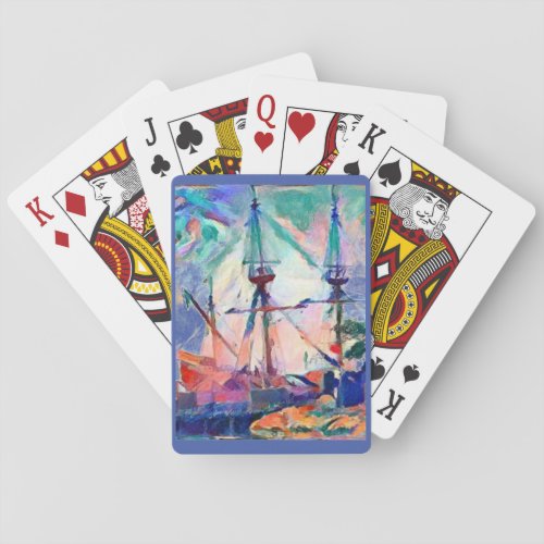 sailing ship in port whimsical fun playing cards