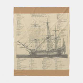 Sailing Ship Layout Fleece Blanket by Strangeart2015 at Zazzle