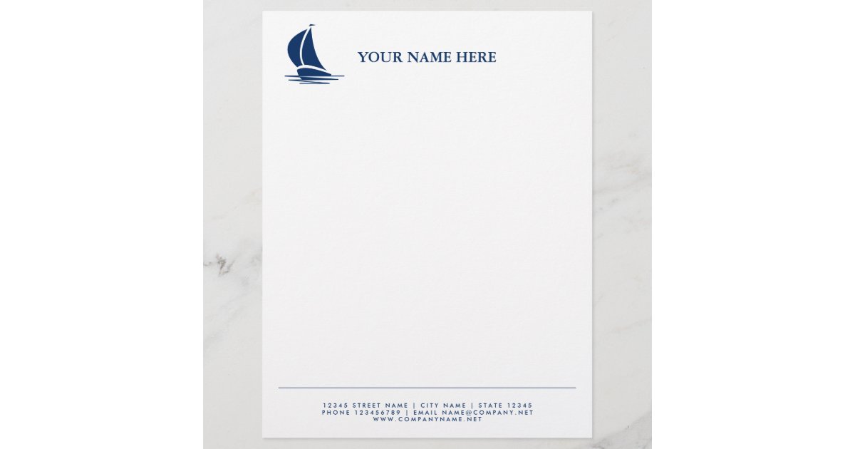Sailing ship nautical yacht logo template letterhead Zazzle