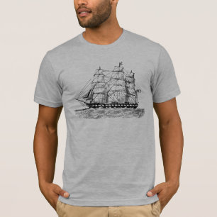 Sailing Ship on Gray T-Shirt