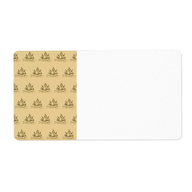 Sailing Ship Pattern, Tan Color. Label (Front)