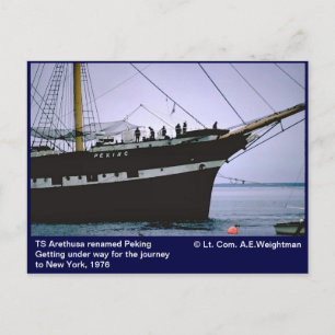 Sailing ship Peking, formerly TS Arethusa Postcard