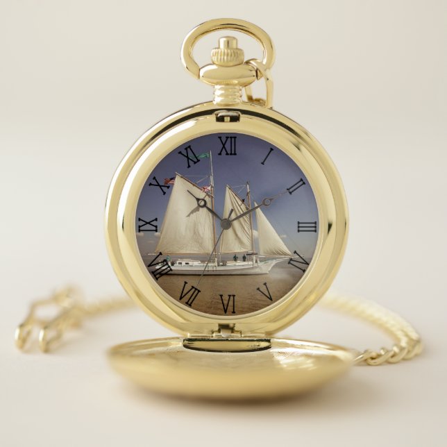 SAILING SHIP POCKET WATCH (Inside)