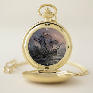 SAILING SHIP POCKET WATCH
