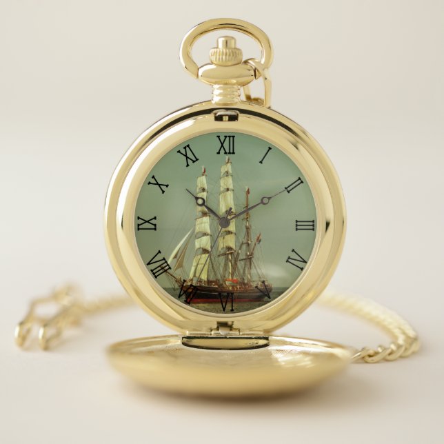 SAILING SHIP POCKET WATCH (Inside)