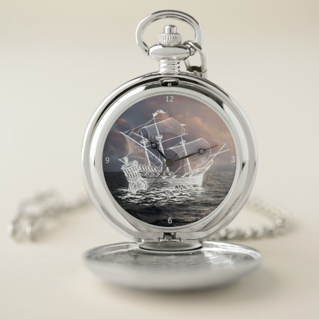 SAILING SHIP POCKET WATCH (Inside)
