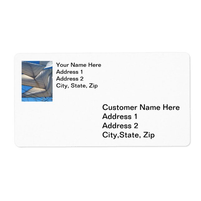 Sailing Ship Sails Shipping Label (Front)