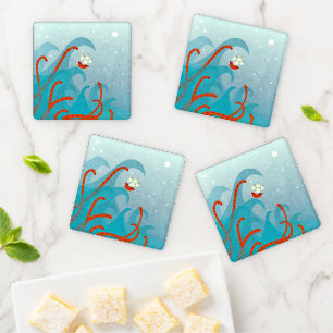 Sailing Ship Sea Monster Coaster Set
