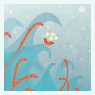 Sailing Ship Sea Monster Gallery Wrap