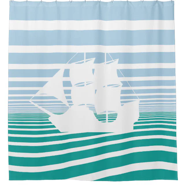 Sailing ship shower curtain Zazzle