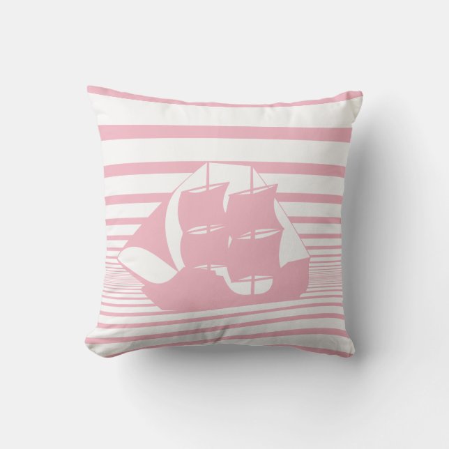 Sailing ship throw pillow (Front)
