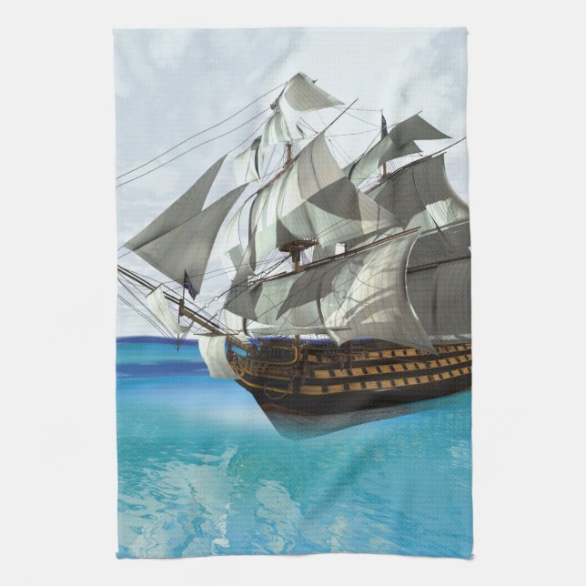 Sailing Ship Towel (Vertical)