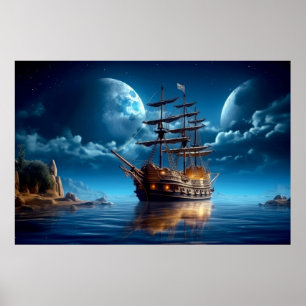 Sailing Ship Travel Adventure Tranquil Poster
