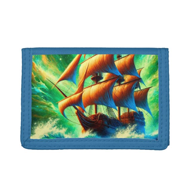 Sailing Ship Tri-fold Wallet (Front)