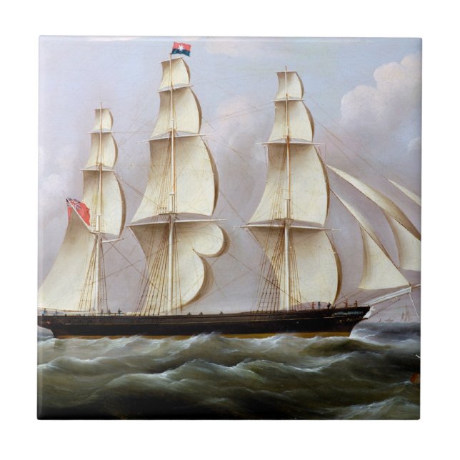 Sailing Ship Woolloomooloo 1850 Ceramic Tile (Front)