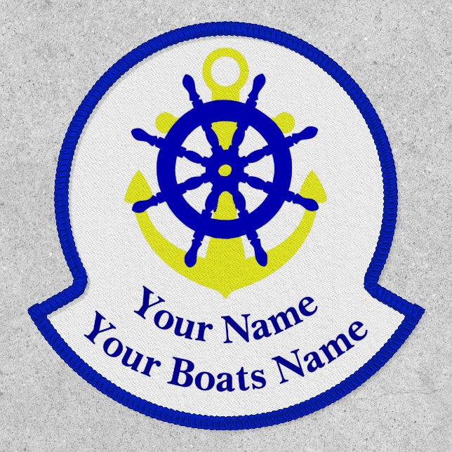 Sailing ships anchor and wheel custom patch (Front)