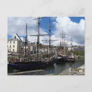 Sailing Ships Charlestown Harbour Cornwall Photo Postcard