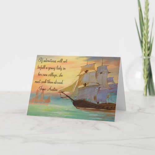 Sailing Ships Colorful Seascape Greeting Card