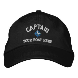 Sailing ships compass boat captains embroidered baseball cap