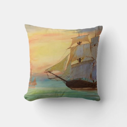 Sailing Ships Decorative Pillow