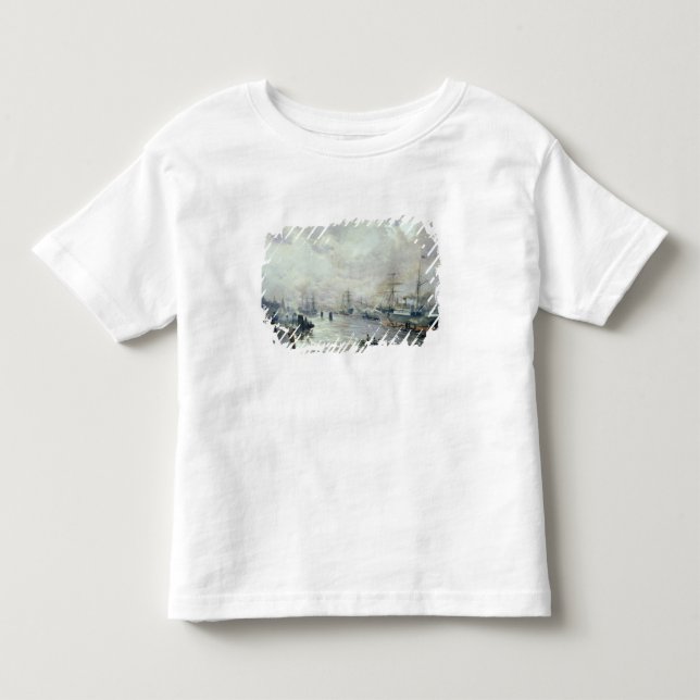 Sailing Ships in the Port of Hamburg, 1889 Toddler T-shirt (Front)