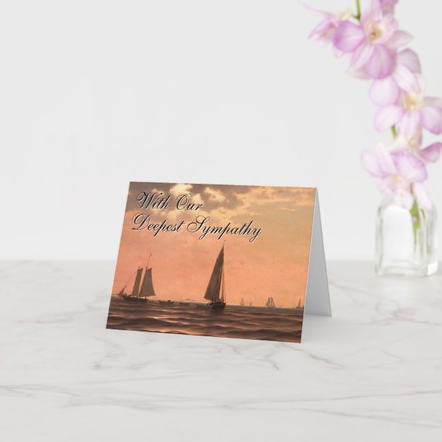 Sailing Ships on Water Sympathy Card (Orchid)
