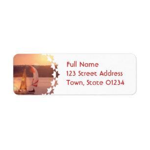 Sailing Spinnaker Sailboat Return Address Labels