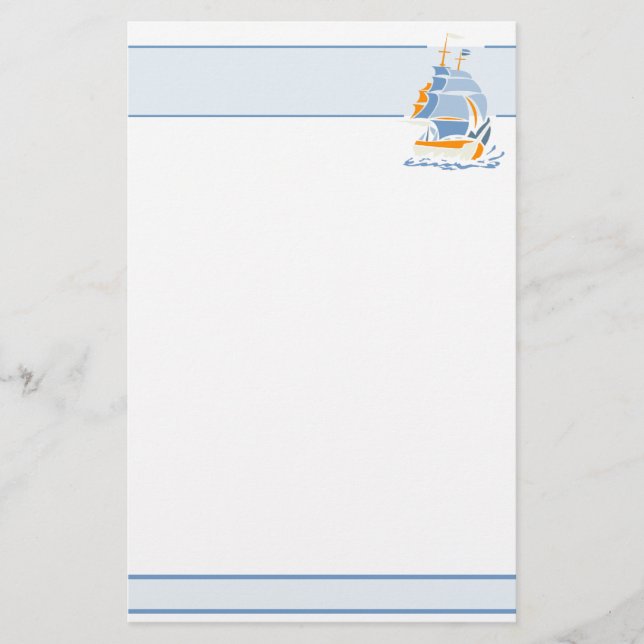 Sailing stationary, customizable stationery (Front)