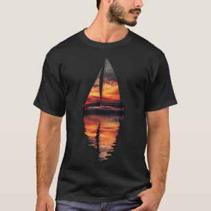 Sailing Sunset Akmu Sailboat Sea Double Exposure T-Shirt