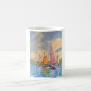 Sailing, Sunset, Sailboat, Boothbay Harbor Sailing Coffee Mug