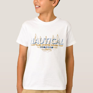 Sailing Team – Nautical Flag and Sailboat  T-Shirt