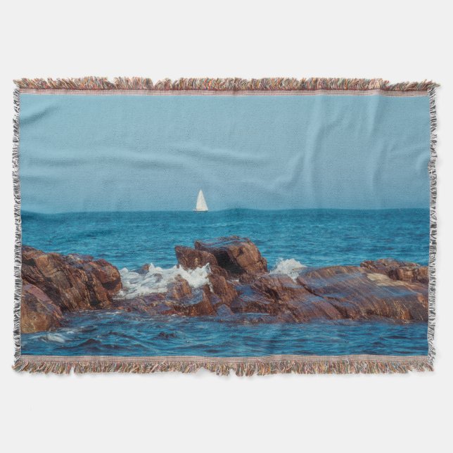 Sailing the Atlantic Throw Blanket (Front)