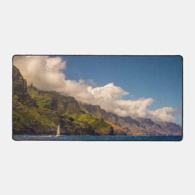 Sailing The Coastline Desk Mat (Front)
