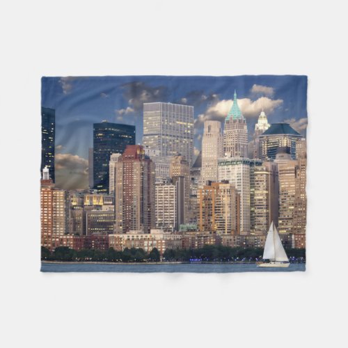 Sailing the Hudson River in New York Fleece Blanket