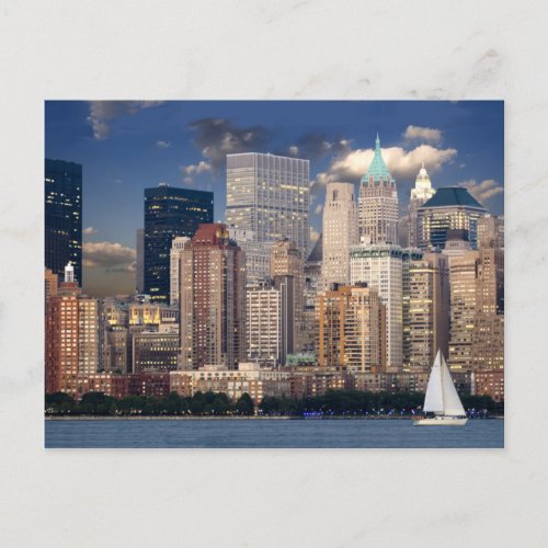 Sailing the Hudson River in New York Postcard