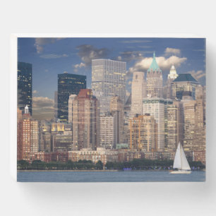 Sailing the Hudson River in New York Wooden Box Sign