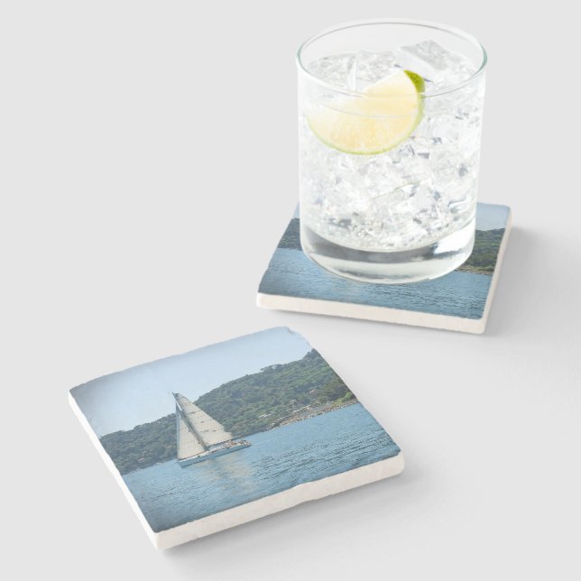 Sailing the Italian Riviera - Stone Coaster (Side)