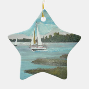 Sailing the Matanzas Ceramic Ornament